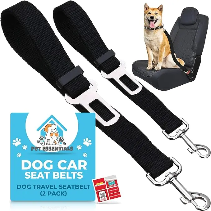 2pk Dog Seat Belts car | Adjustable  Seat Belt for Dogs In Car | Dog Seat Belts for Cars UK | Car Dog Seat Belt Clip | Dog Car Seat Belt | Dog Seatbelt for Dogs | Dog Safety Belt for Car