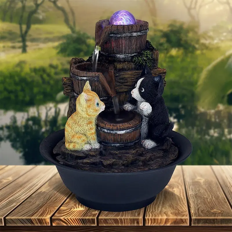 Indoor Water Feature Highland Cow, Zen Garden, Elephant, Cat, Squirrel, Otter OR Fairy 7