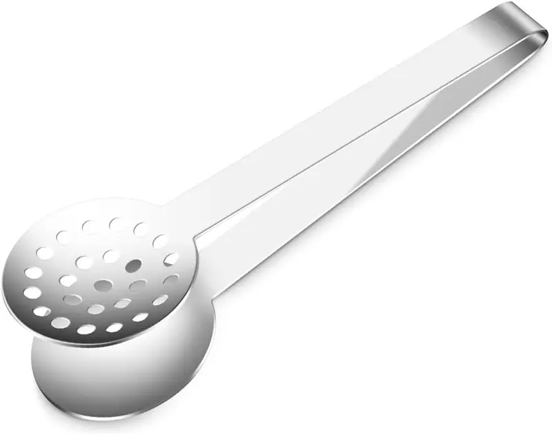 Tea Bag Squeezer Tongs | Stainless Steel Non-Slip Strainer & Holder | Mini Serving Clip for Kitchen & Bar 0