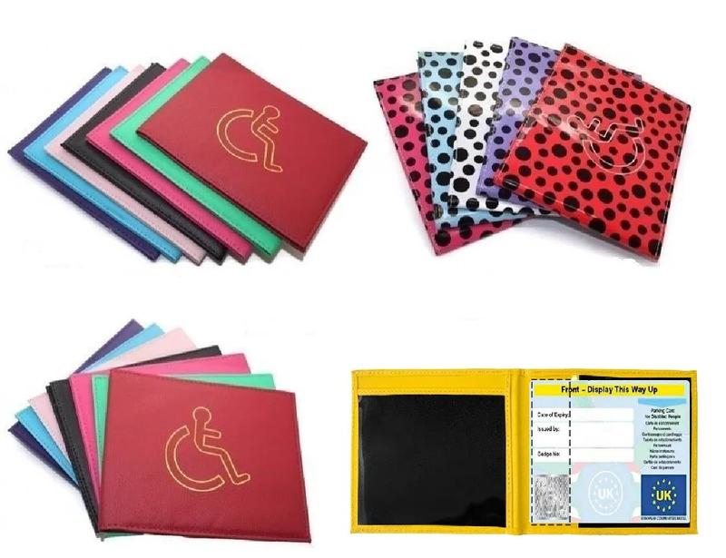 AlezyB - Disabled Badge Holder, PU Leather Badge Wallet Protector Disabled Parking Permit Cover Holder - DB5 2