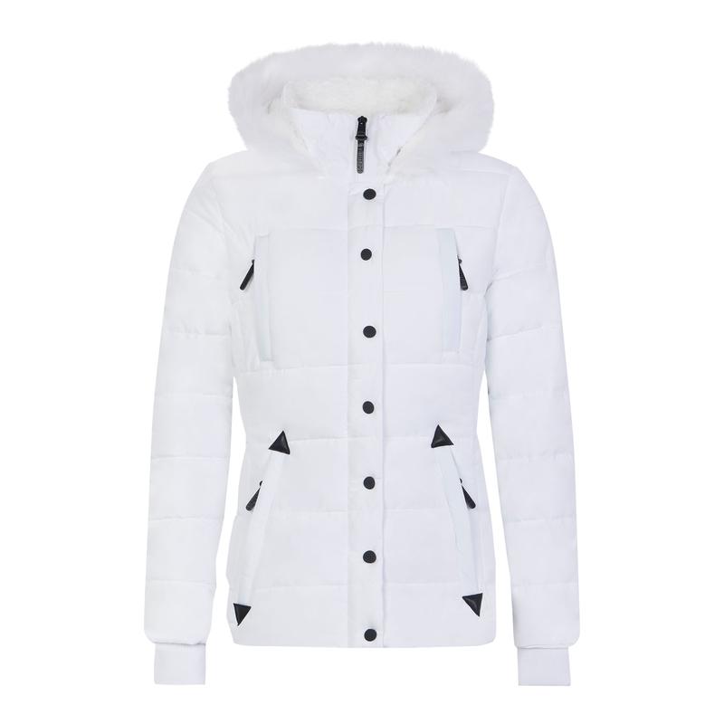 Spindle Womens Ladies Premium Quality Hooded Short Fur Parka Quilted Padded Puffer Coat | Zip Side Pockets | Luxurious Detachable Faux Fur on Hood 5