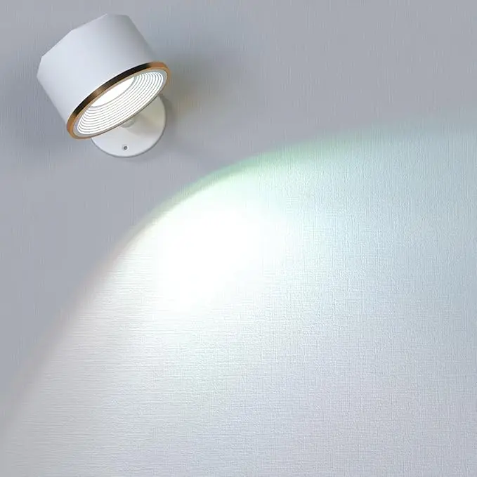 Wall Lights,LED Wall Lamp with Rechargeable Battery Operated,3 Color Temperatures,4 Brightness Levels, 360° Magnetic Ball Rotation,Touch & Remote Control
