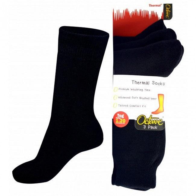 Octave® Kids Thermal Socks 1.2 TOG 3 Pack - Black 6
