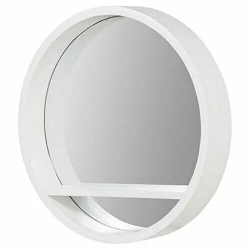 Round Wall Mirror Shelf White Porthole Bathroom Decor Home Hanging Bedroom Mount 1