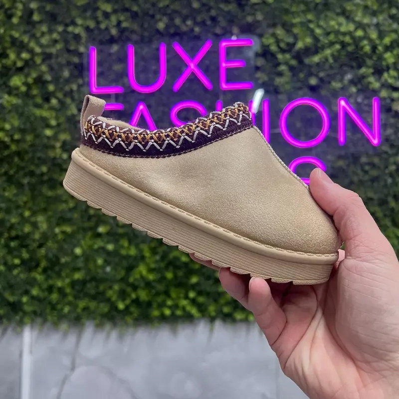 LUXEFASHION4LESS VIRAL CHILDREN’S COMFY FUR LINED CHUNKY PLATFORM SLIPPERS MULES SHOES 3
