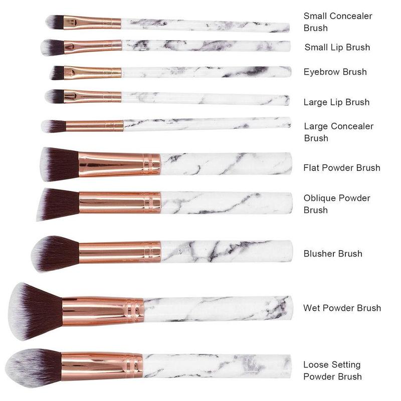 10 Pcs Professional Makeup Brushes Set with Unique Gradient Crystal Handles - Cosmetic 4