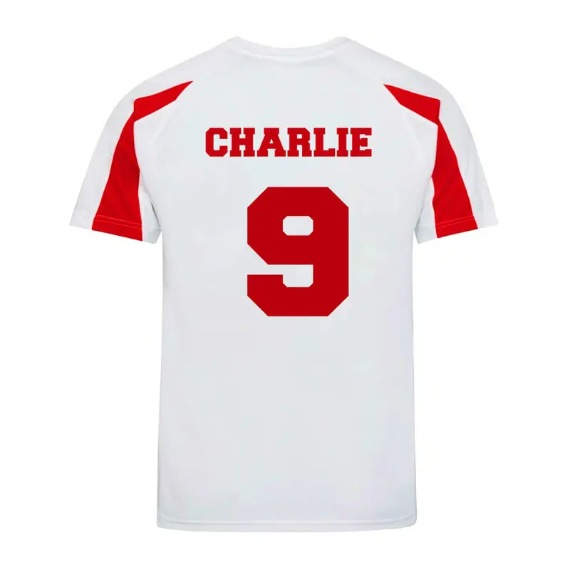 Children Personalised Kids England Flag Badge Style Away Football Kit Boys Girls Quick Dry Breathable Comfortable 2