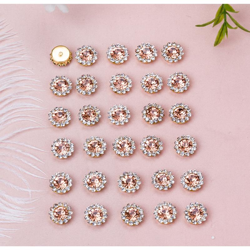 50 Pcs / 12mm / Gold Sew On Rhinestones S10G 6
