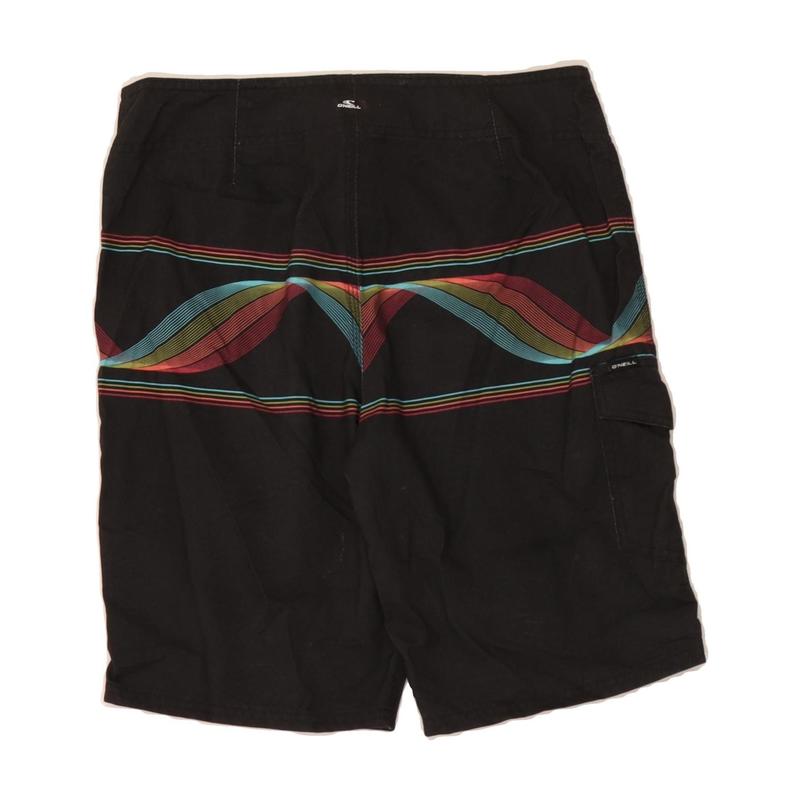 Pre-Owned Vintage O'NEILL Mens Swimming Shorts Small  Grey Striped Polyester 2