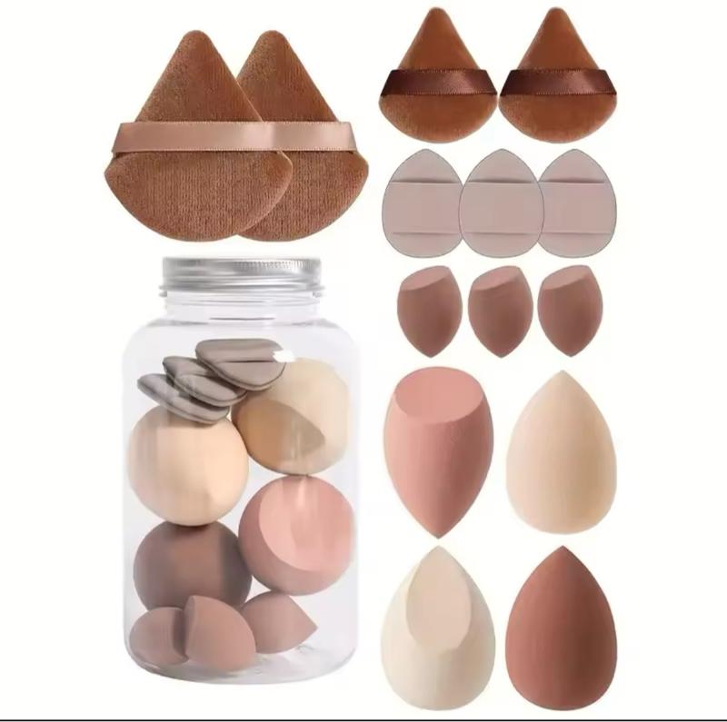 Product Introduction of 14Pcs/Set Velvet Beauty Blenders Makeup Sponge Set with Storage Jar 2