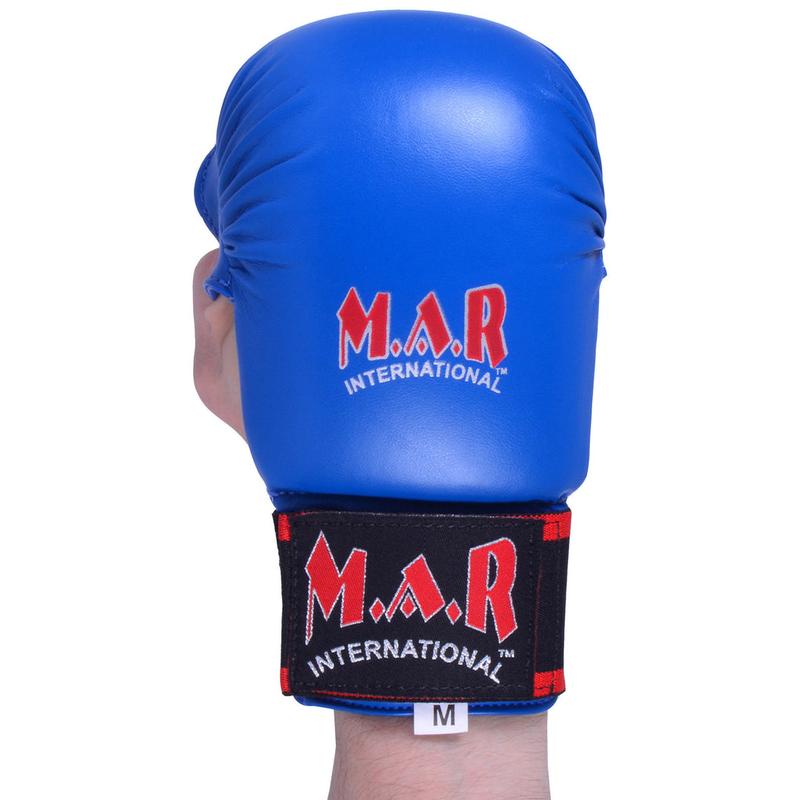 MAR | Blue Karate Mitts with Flexible Wrists, Karate Gloves for Martial Arts Fighting, Sparring & Training Gloves, MMA Gloves, Foam Padding Semi-Contact Gloves, Mixed Martial Arts Gloves 4