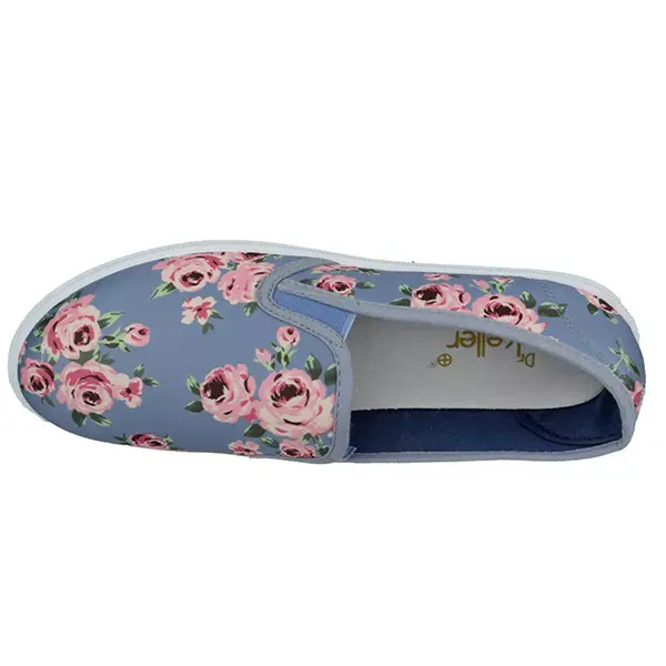 Ladies Womens Soft Canvas Low Top Slip On Flat Cushioned Walking Pumps Plimsolls Shoes Trainers 3