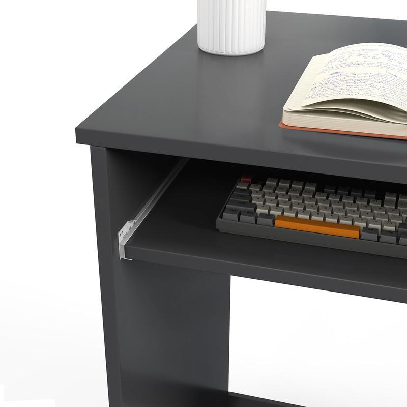 HOMCOM Computer Table with Keyboard Tray and Drawer, Compact Computer Desk, Study Desk, Writing Desk for Home Office, Grey | Aosom UK 7