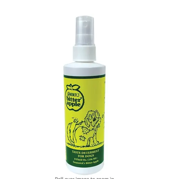 Grannick's Bitter Apple Liquid 1, 8 oz Chewing Deterrent Spray, Anti Chew Behavior Training Aid for Dogs and Cats; Stops Destructive Chewing Licking of Bandages, Paws, Shoes, Fur, Doors and Furniture