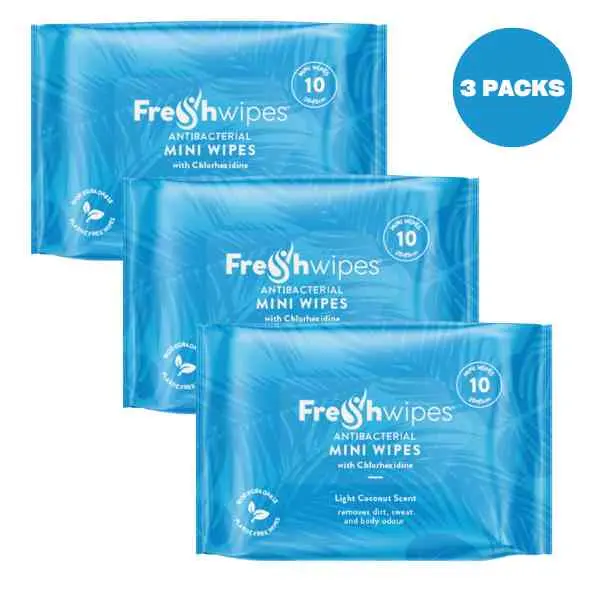 FreshWipes Minis Biodegradable Antibacterial Wet Wipes (BUNDLE 3 Packs) Eco-friendly Sustainable