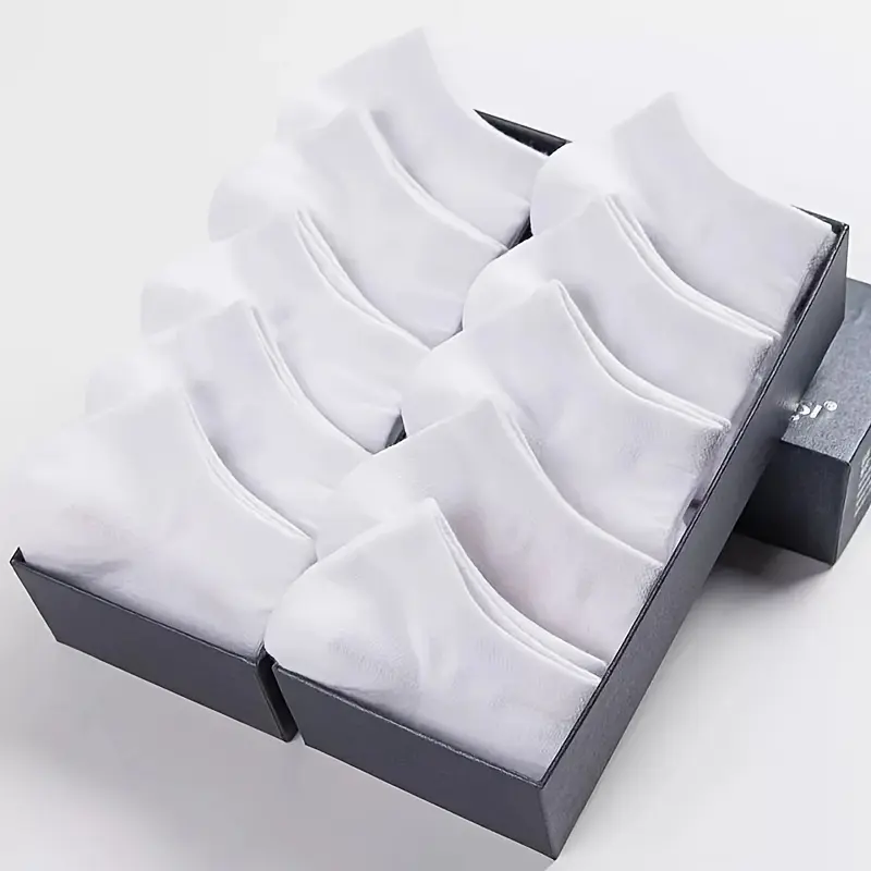 5/10/12 Pairs Unisex Comfort Ankle Socks - Soft Black Polyester Blend, Solid Color Low-Cut Design for Men & Women, Machine Washable, Cute Socks Menswear Beige 4