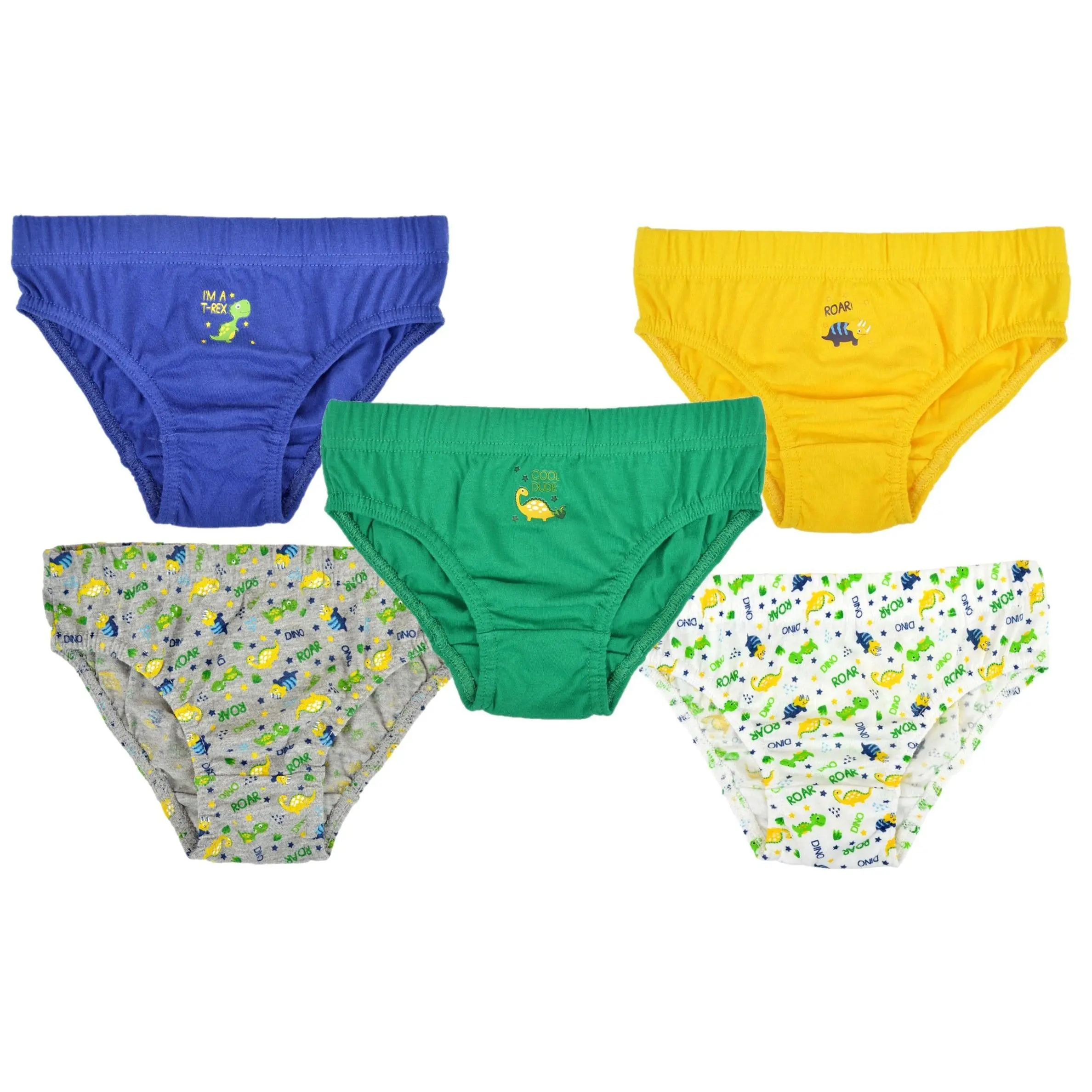 5 pairs Boys Dinosaur Patterned Cotton Brief Underpants