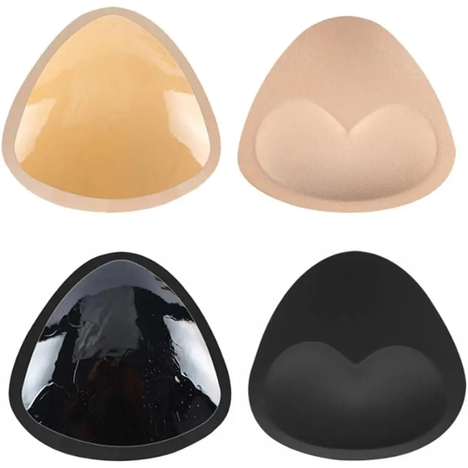 2 Pairs Removable Bra Pads Lift Breast Inserts Self-Adhesive Silicone Bra Inserts Invisible Bikini Push Up Sticky Bra Cups Comfy Sports Cups Bra Insert for Bikini Top Swimsuit, FBA-HYYE31139