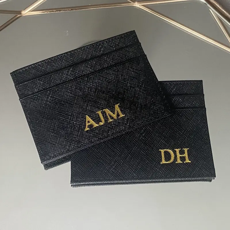 Personalised Card Holder - with silver or gold initials 1