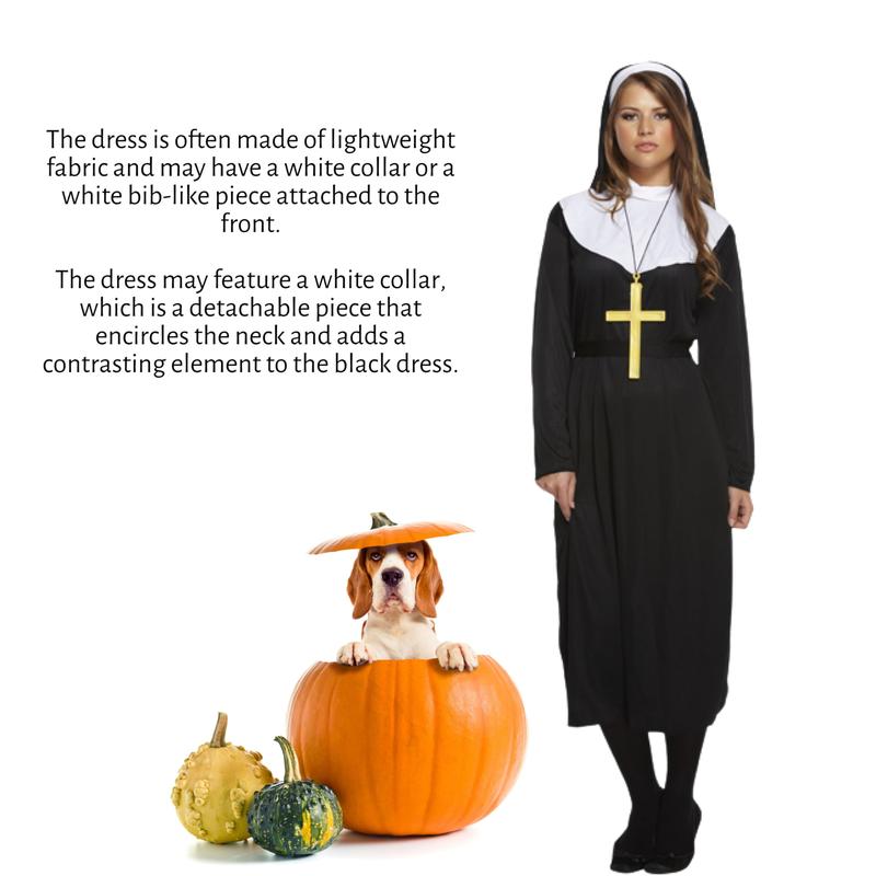 Adult Nun Costume + Monk Cross | Black Robe + Head piece(Veil) + Belt Halloween Fancy dress Accessory Religious Male Female Novelty Cosplay Props Hen Stag Party Outfit 3