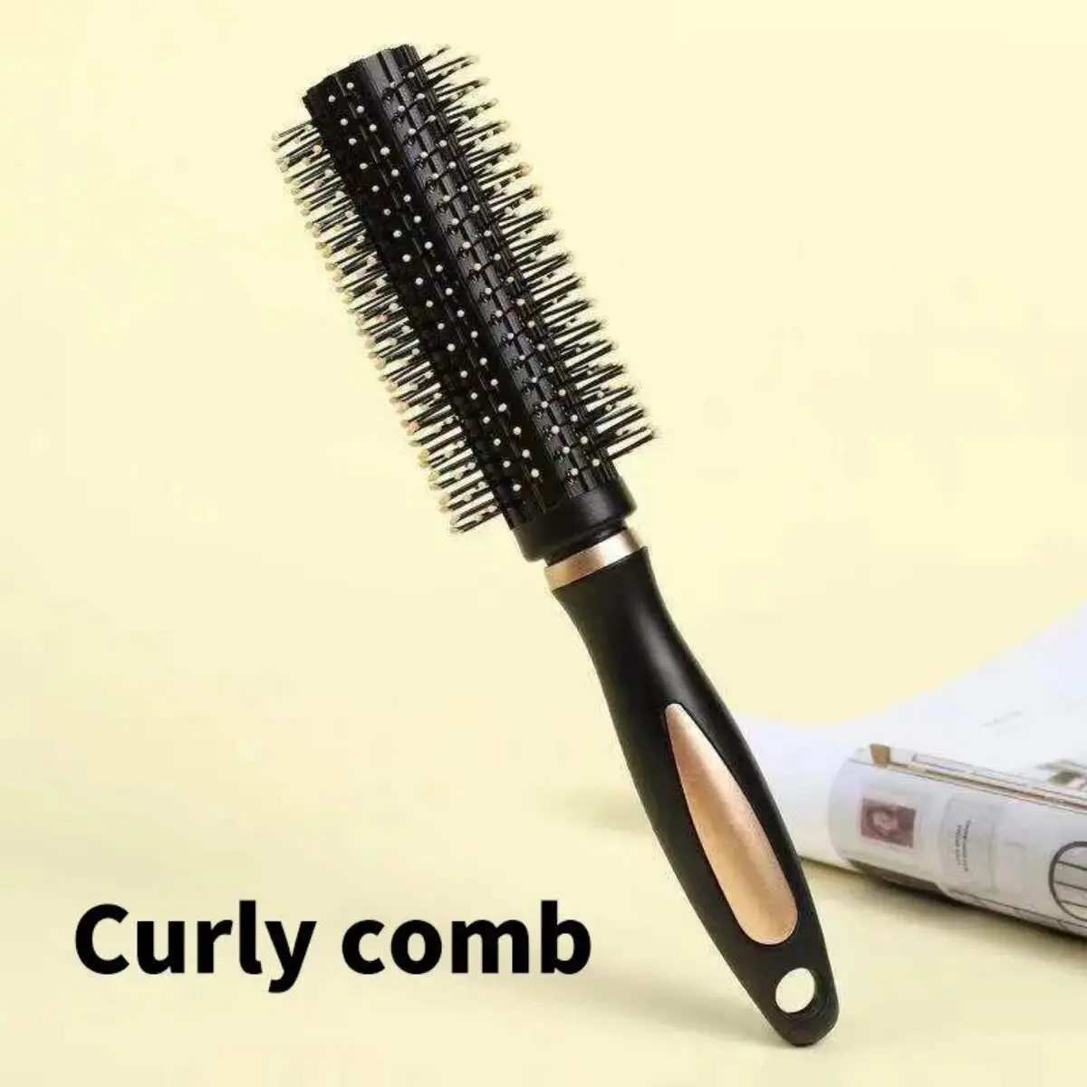 1pc Hairdressing Comb, Detangling Hair Comb, Oval Shaped Air Cushion Comb, Round Curling Hair Brush Haircare