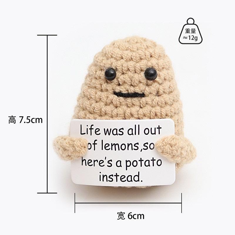 Knitted Positive Ornaments, Emotional Support Gift, Handmade Creative Crochet Dolls, Funny Mini Home, Room Decorations, Gifts for Holiday, Birthdays, Encouragement to Friends and Family, Home Parties! Ideal for Student Exams Graduation. 8