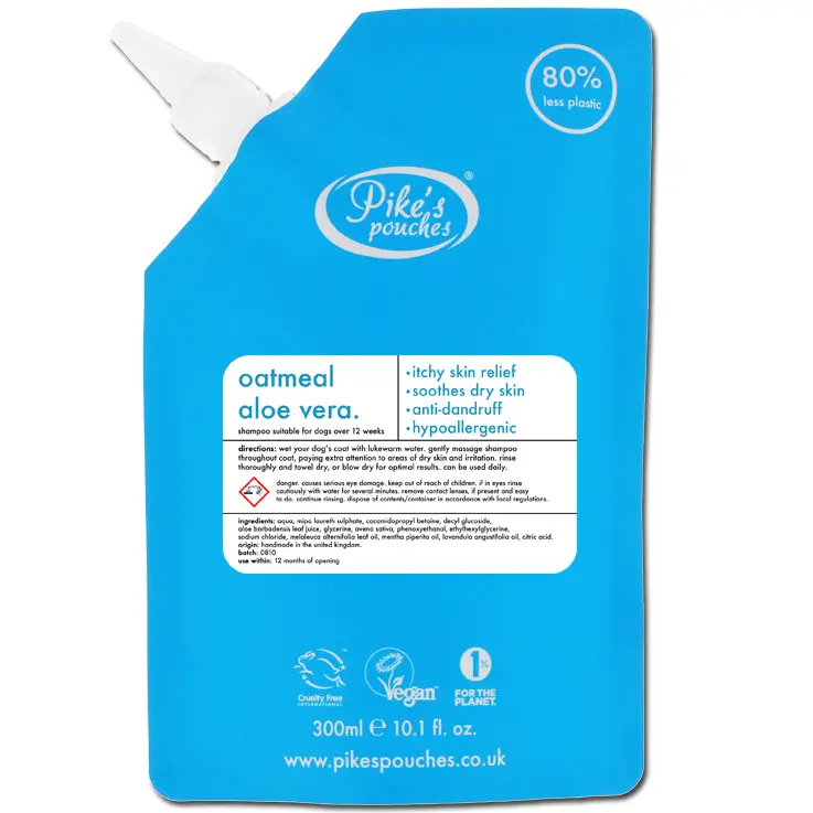 Oatmeal & Aloe Vera Dog Shampoo for Dry Itchy Flaky Skin 300ml - Gentle on Sensitive Skin & Hypoallergenic 0
