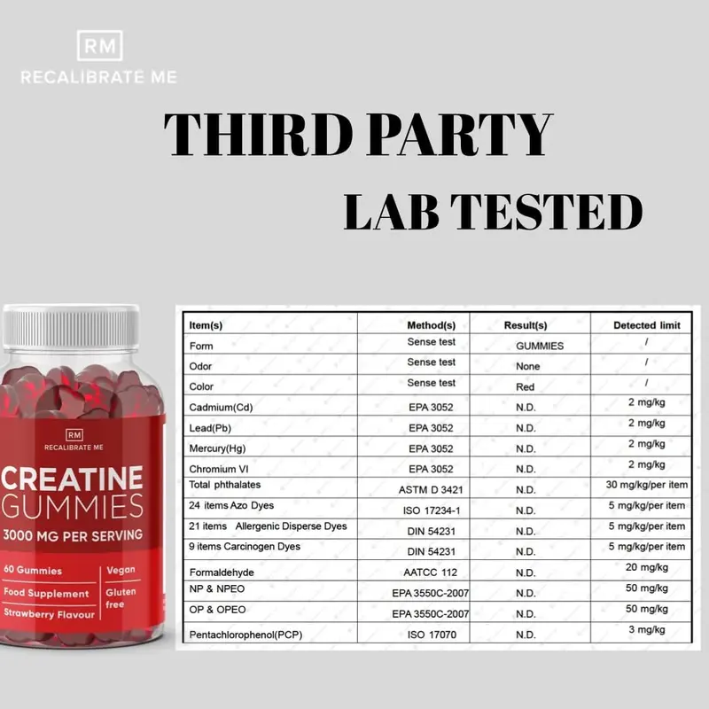 Creatine Gummies 3000mg (Strawberry Flavour) -  Creatine Monohydrate Fitness Supplement 2