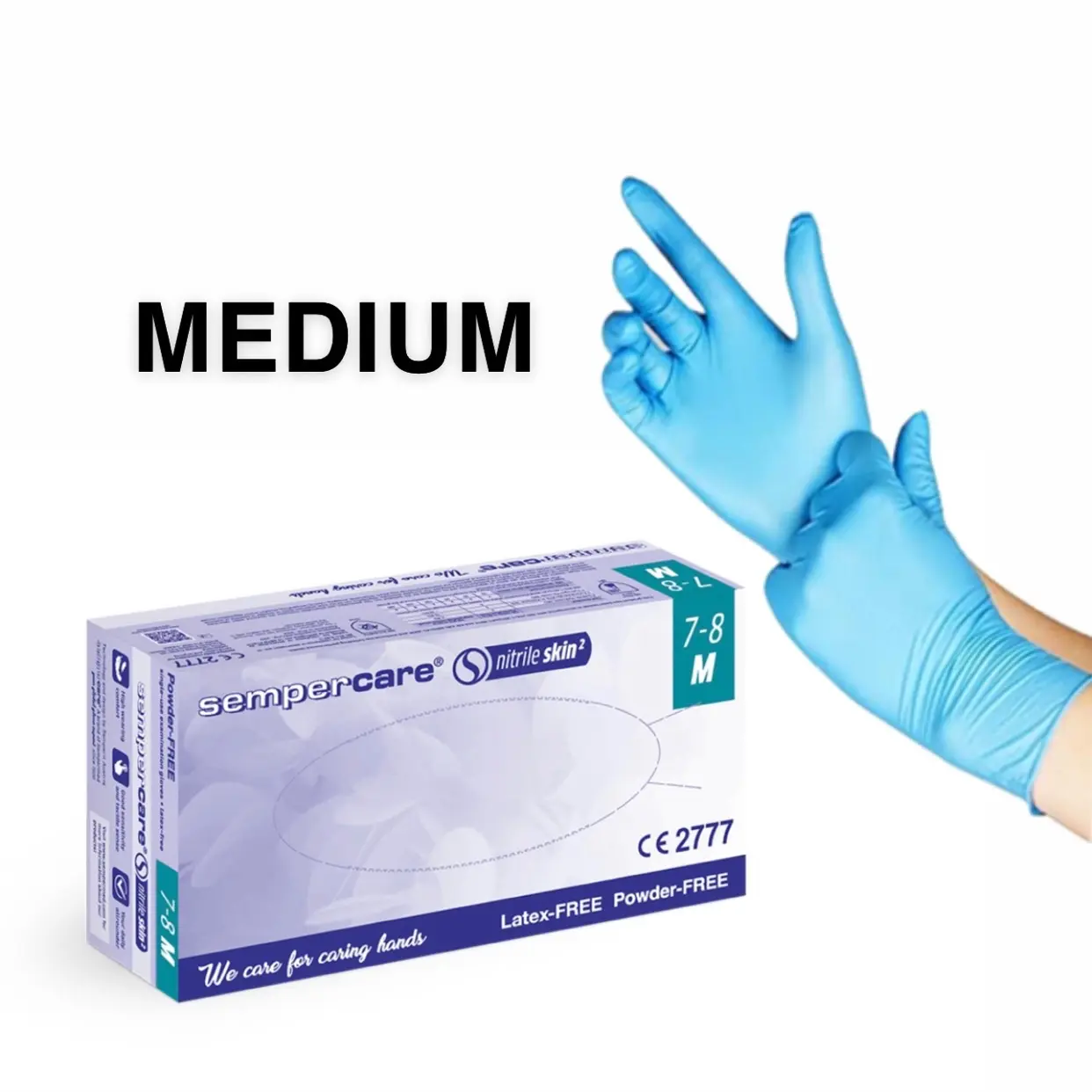 Blue Nitrile Disposable Gloves Medium | Latex Free | Powder Free
