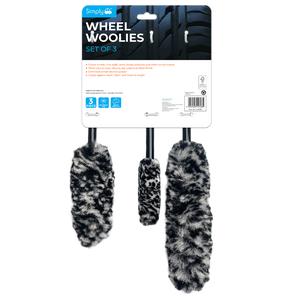 Simply Auto Microfibre Wheel Woolies Car Cleaning Brushes - Ideal for Wheels, Rims and Grills
