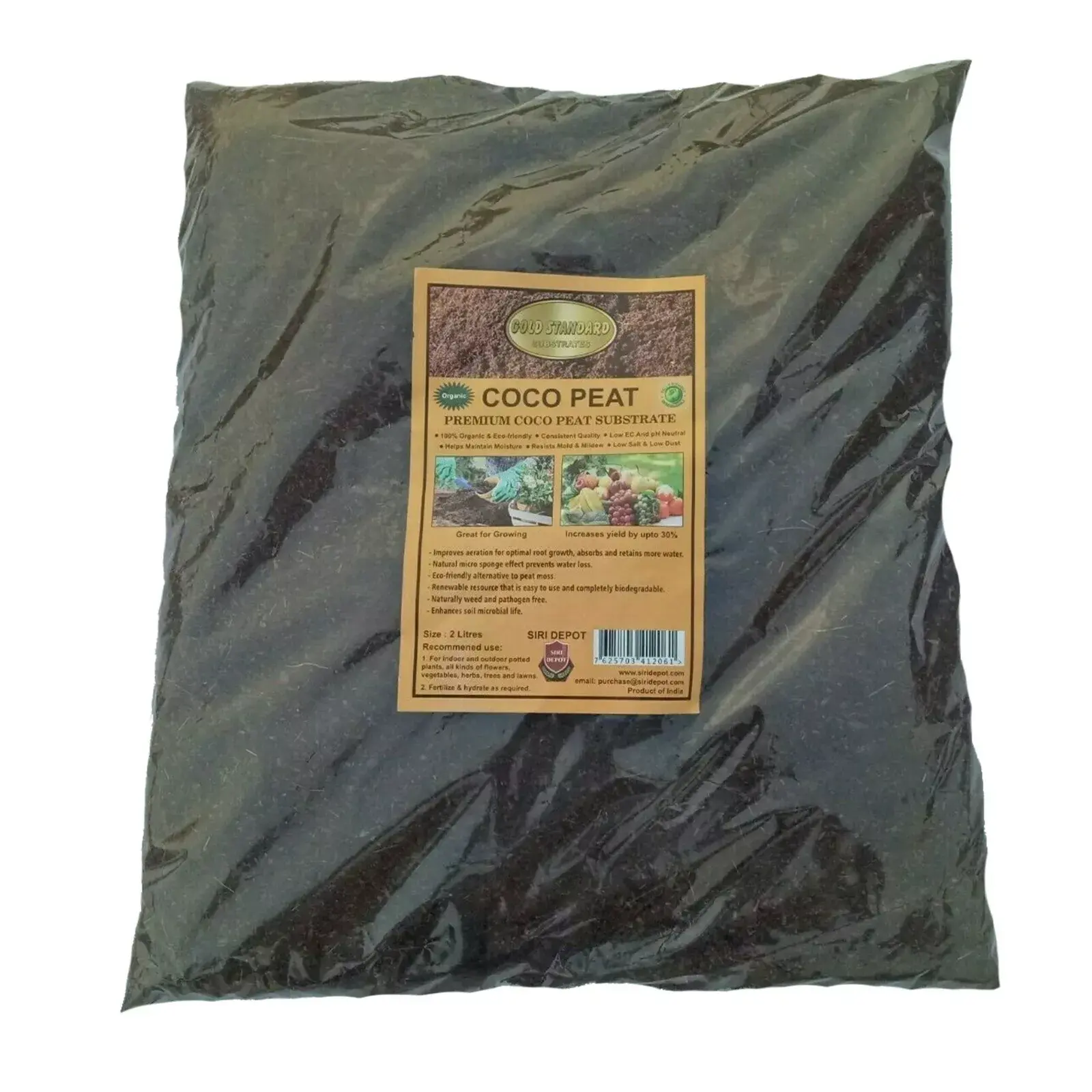 Coconut Coir Coco Peat Organic Compost Soil Media Hydroponics Substrate 2 L