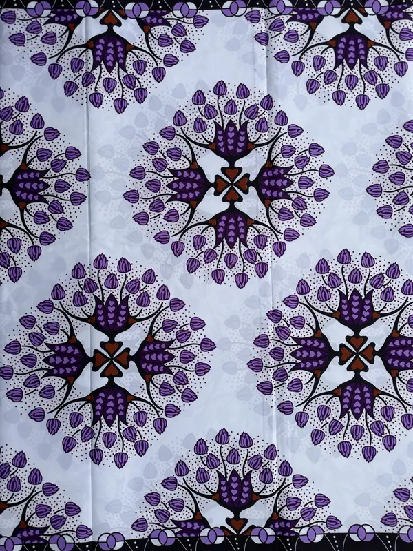 African Wax Print Polycotton Fabric, 6 Yards, for Dressmaking, Quilts, Skirt, Apparel, Sewing, Crafting Material, 45" Inch Wide, 6 Yards Piece (5.4m Long x 1.2m Wide) 2