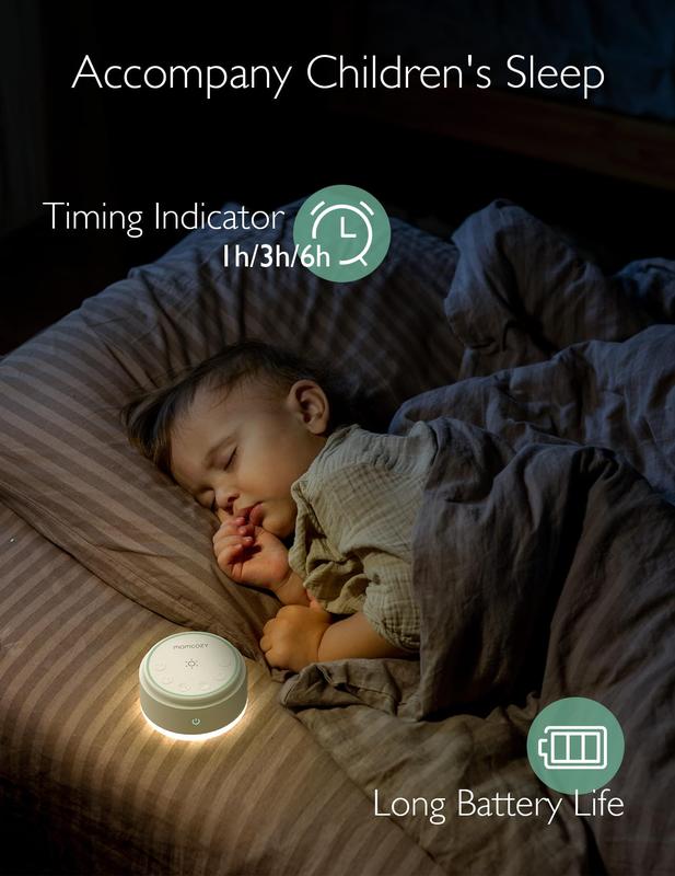 Momcozy Sound Machine for Baby-20 Soothing Sounds & Touch Light Portable White Noise for Kids & Adults for Sleeping Timer and Memory | Ideal Travel Companion & Nursery Must-Have & Outing | Shower Gift 2