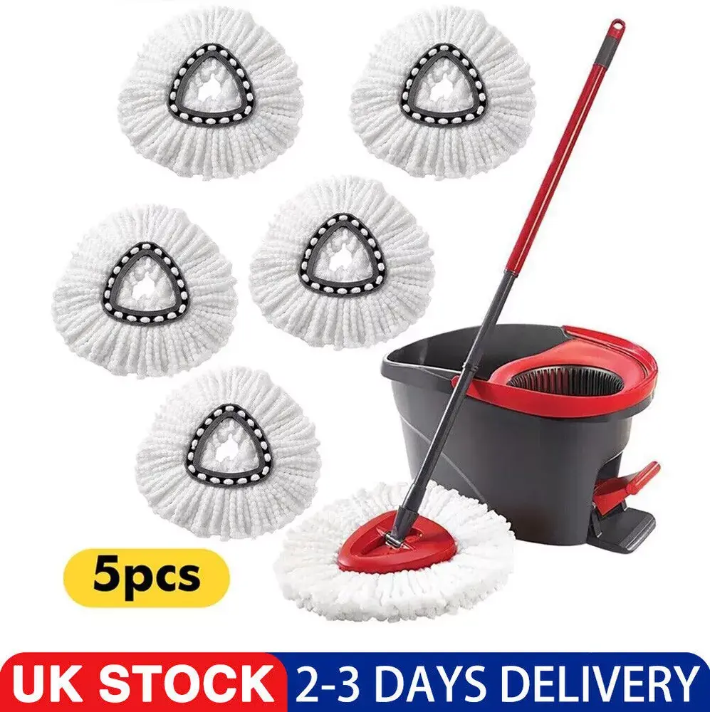5x Mop for Vileda Wring Mopping Replacement Clean Microfibre without Bucket Mop Refill Head Set UK Cleaning Absorbent
