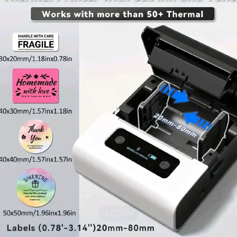 Thermal Printer - Ink Free - Compact and Portable 3