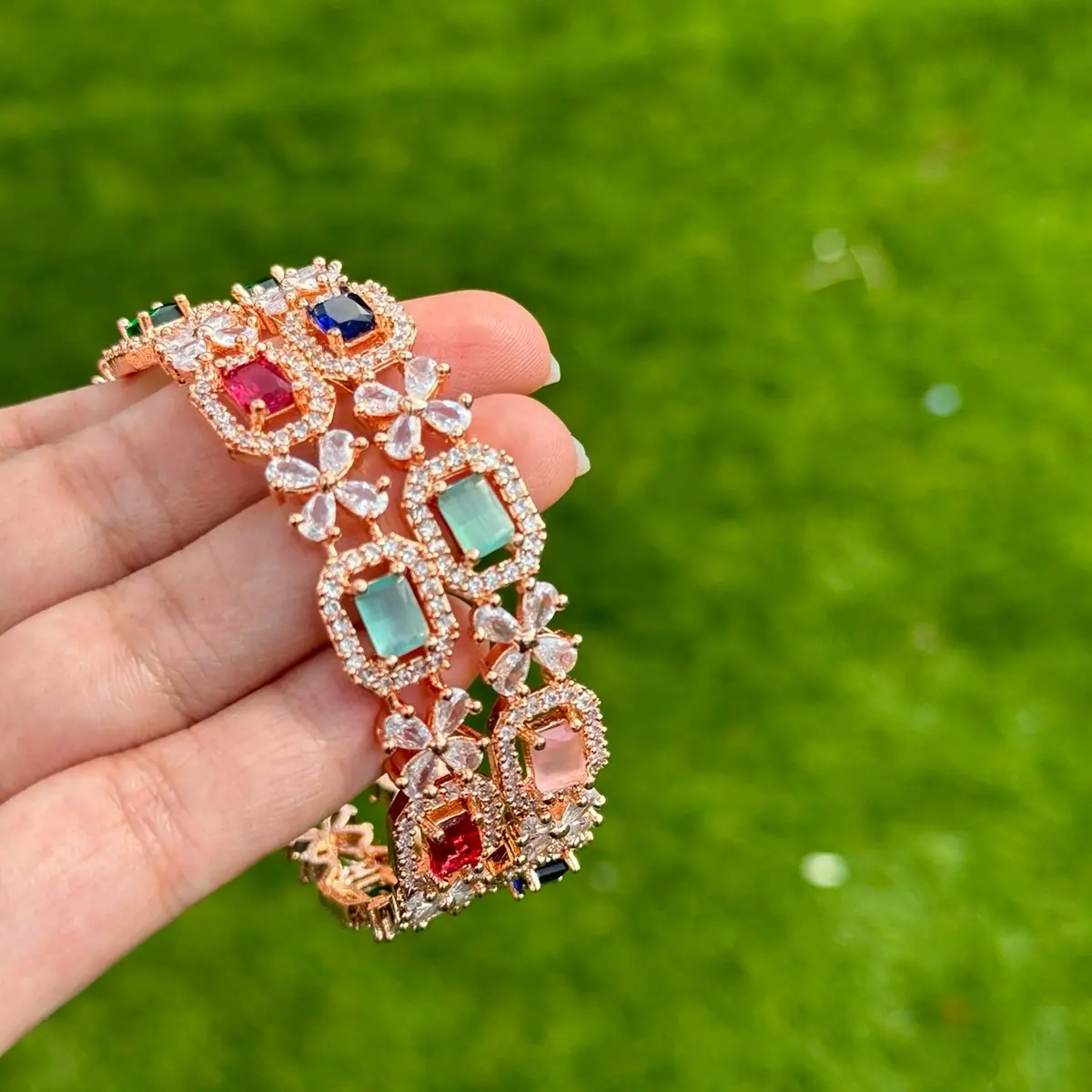 Indian Zirconia artificial Bangles in Multicolor