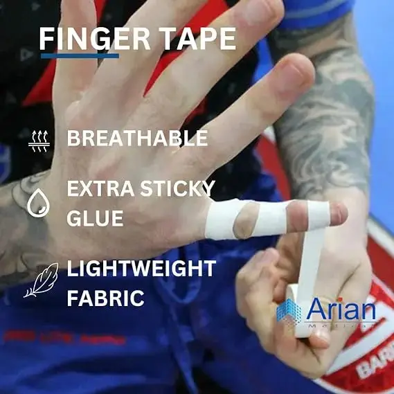 AriaTape Zinc Oxide Adhesive Tape 4 Rolls - 1.25cm X 10m High Strength Athletic Tape, Blister Prevention Tape | Sports Strapping Tape & Shoulder Tape for Rugby, Gym, Weightlifting White 6