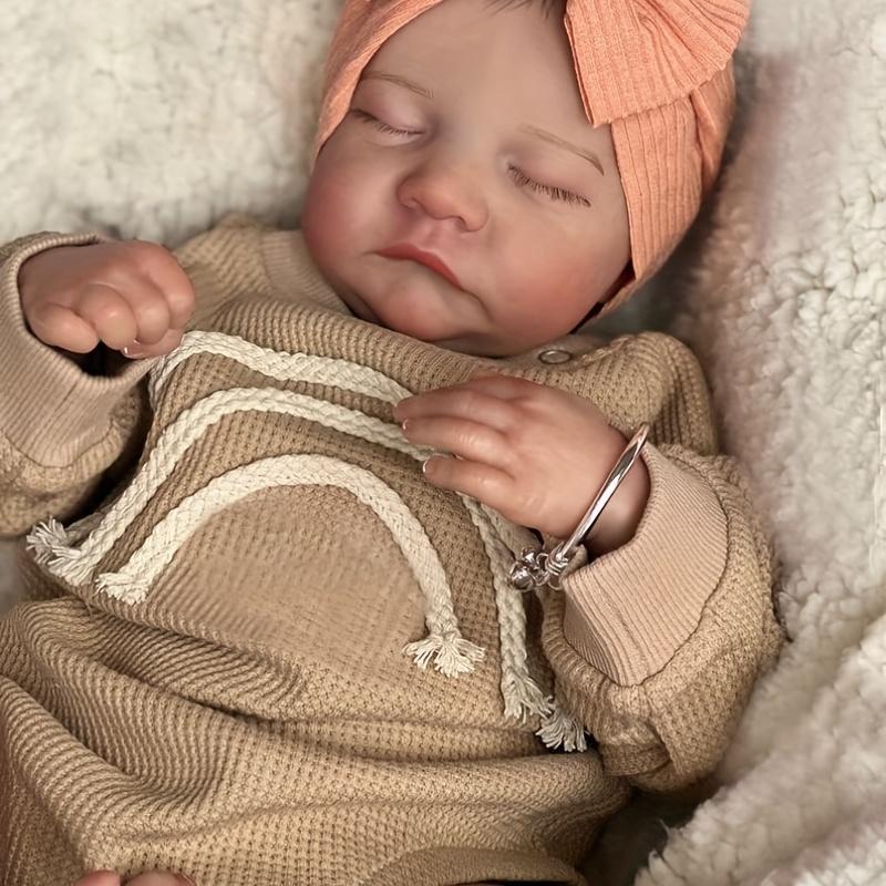 19-Inch Lifelike Reborn Doll - Soft Cloth Body, Poseable Limbs & Head, 3D Skin, Visible Veins, Perfect for Collectors, Youngsters 1