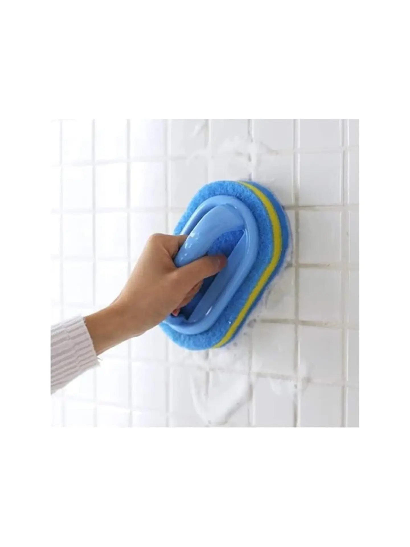 KOKSI Cleaning Brush for Bathroom Kitchen Bathtub Toilet Cleaner All Purpose Shower Sponge Scrubbing Brush with Ergonomic Handle