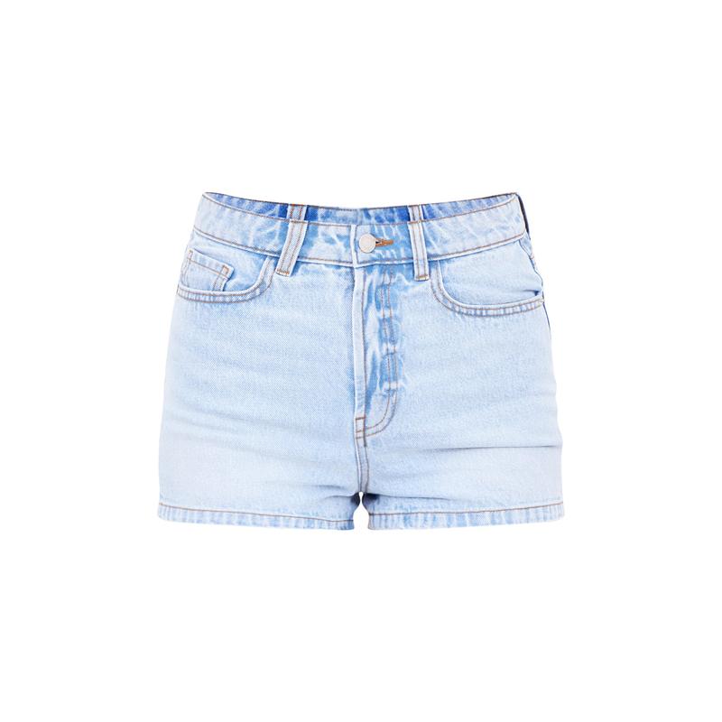 Light Blue Wash Basic Denim Shorts 5