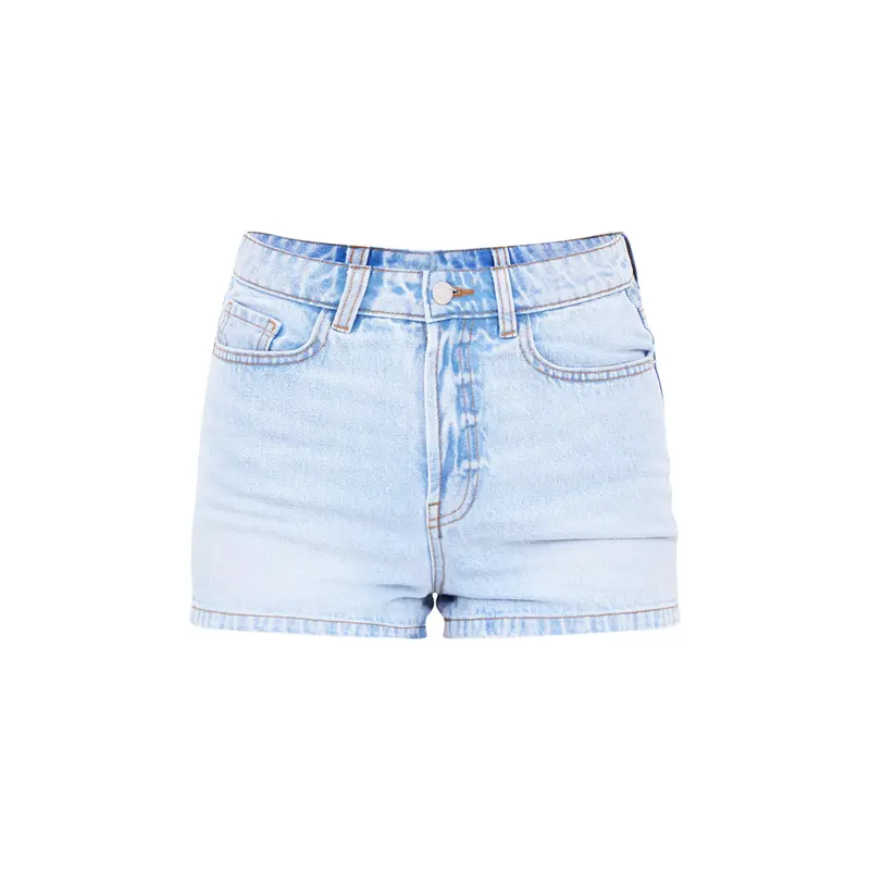 Light Blue Wash Basic Denim Shorts 5