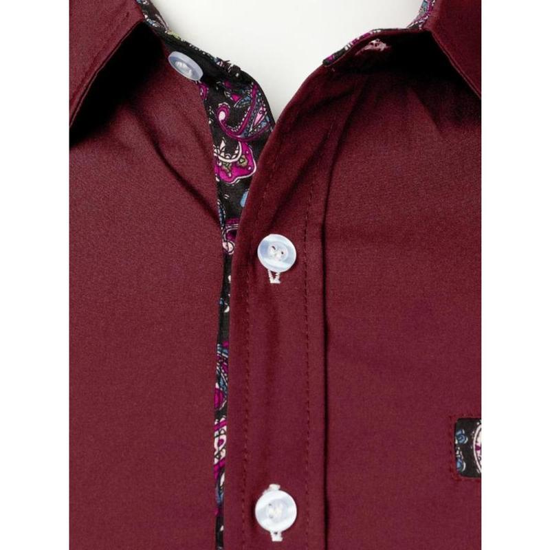 Men's Slim Paisley Print Button Front Shirt, Comfy Long Sleeve Tops for All Seasons, Casual Fashion Comfy Top for Men 2