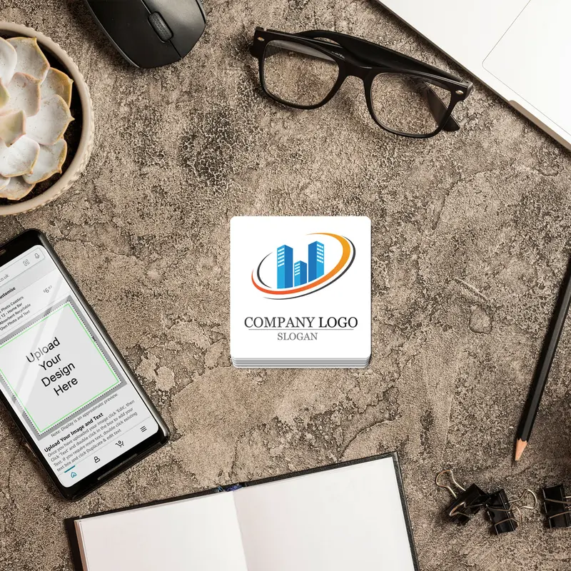 Corporate Events & Promotions Business Logo Drink Mats Cardboard Coaster Drink Mat for Work offices 5