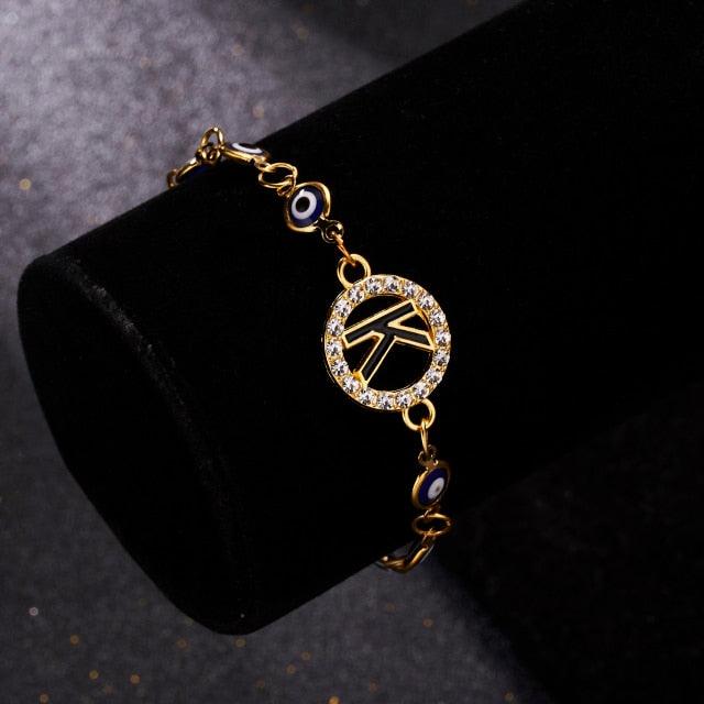 A-Z Letter Evil Eye Bracelet 6