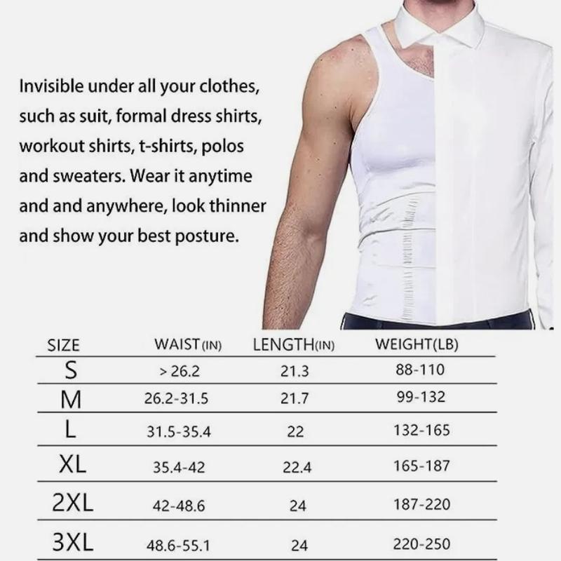 S M L XL XXL White and Black Men Solid Compression Shapewear Tank Top Stretch Tummy Control Shaper Vest Casual Plain Menswear Underwear Bestie Operator Techwear Biker Beige Wetsuit Tropical 8