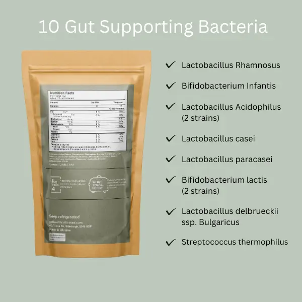Probiotic Yogurt Starter Culture to Make Wholesome Yogurt at Home with 10 Probiotics for Gut Health incl. L.Rhamnosus, L.Casei, L. Acidophilus & Bifidobacterium Infantis | Pack of 4 sachet = 12 Liters of Live & Natural Homemade Yogurt ( 1 month supply ) d 3