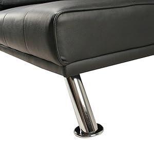 Product Introduction of Yaheetech Click Clack Sofa Bed Faux Leather 3 Seater Sofa Couch Living Room/Spare Room/Guest Room Bed Settee With Cup Holders Black 18