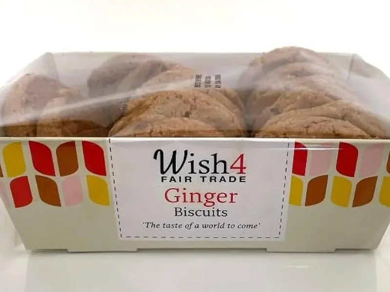 Wish4 Fairtrade Ginger Biscuits 220g x12 Snack Organic