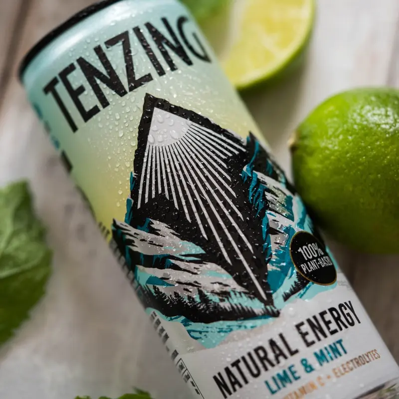 TENZING Lime & Mint – Natural Energy Drink with Caffeine, Vitamin C & Electrolytes – Low Calorie, Plant-Based Power for Energy & Hydration – 12 Pack (250ml) 1