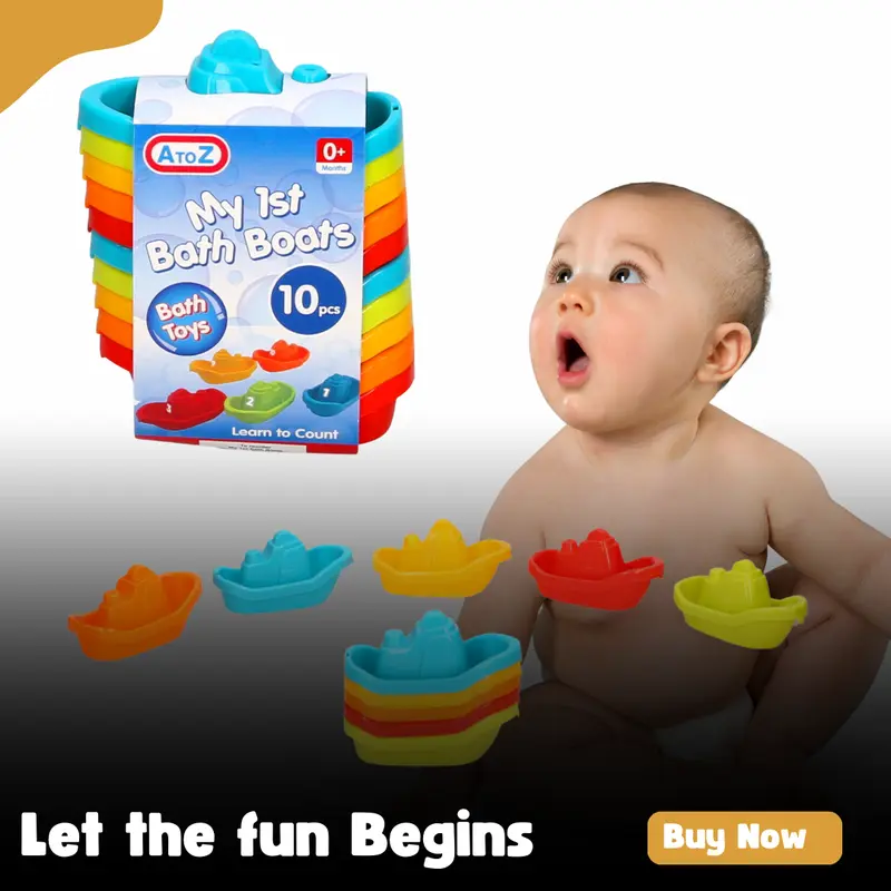 Set of 10 Bath Boats with Numbers for Kids - Perfect for Bath Time Fun 5